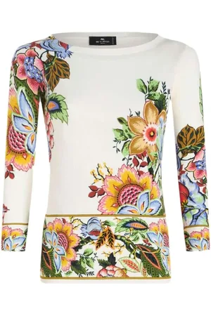 Etro Sweatshirts & Hoodies, Dames, Wit, L, Zijdenmix Sweatshirt