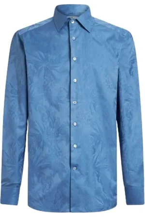Etro Overhemden, Heren, Blauw, L, Katoen, Stijlvol Casual Overhemd