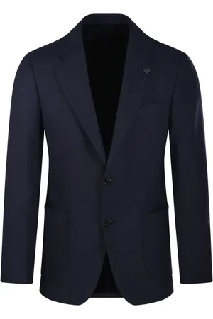 LARDINI Jassen, Heren, Blauw, 2Xl, Wol, Blauwe Blazer