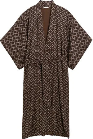By Malene Birger Blouses & Shirts, Dames, Bruin, M, Elegante Jurk in Kimono-stijl