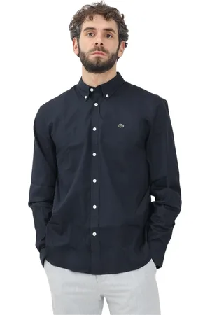 Lacoste Overhemden, Heren, Blauw, 4Xl, Katoen, Blauw Lange Mouwen Overhemd Elegante Stijl