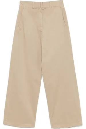 FORTE FORTE Broeken, Dames, , XS, Katoen, Dove Grey Broek met Verborgen Sluiting