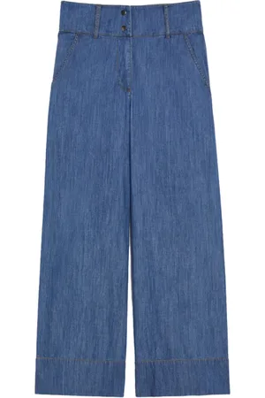 pennyblack Jeans, Dames, Blauw, 2Xs, Katoen, Rechte Pijp Katoenen Jeans met Hoge Taille