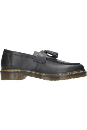 Dr. Martens Schoenen, Heren, Zwart, 41 EU, Leer, Adrian Yellow Stitch Smooth Leather Tassel Loafers