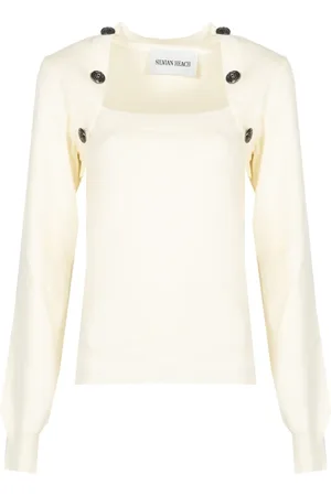 Silvian Heach Truien, Dames, , M, Leer, Ronde Hals Trui