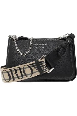 Emporio Armani Tassen, Dames, Zwart, ONE Size, Leer, Double Shoulder Bag