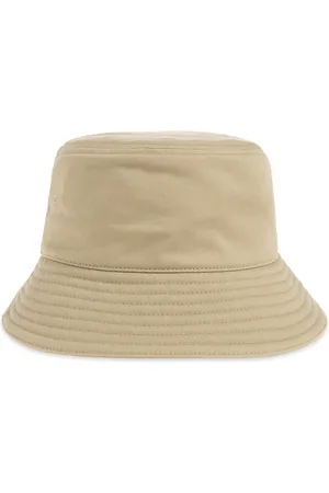 Burberry Accessoires, Heren, Groen, S, Katoen, Bucket Hat met Logo