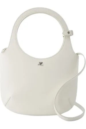 Courrèges Tassen, Dames, Wit, ONE Size, Leer, leren tas