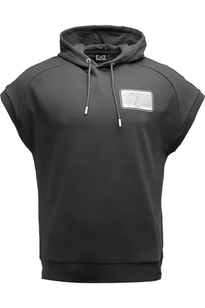 EA7 Sweatshirts & Hoodies, Heren, Grijs, M, Katoen, Sleeveless Hoodie