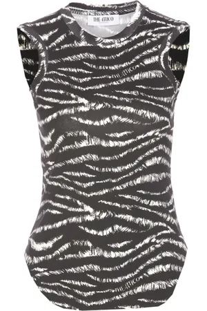 The Attico Tops, Dames, Zwart, 2Xs, Zwarte Mouwloze Top met Ronde Hals