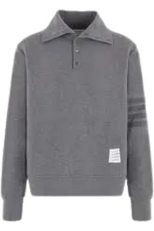 Thom Browne Tops, Heren, Grijs, L, Katoen, Stijlvolle Top met Hoge Hals