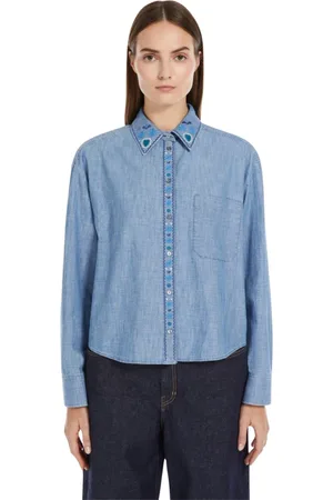 Max Mara Blouses & Shirts, Dames, Blauw, S, Elegante Musette Schoudertas