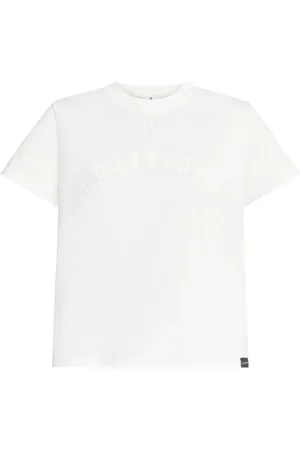 Courrèges Tops, Dames, Wit, XS, Katoen, T-shirt van katoen met logoprint