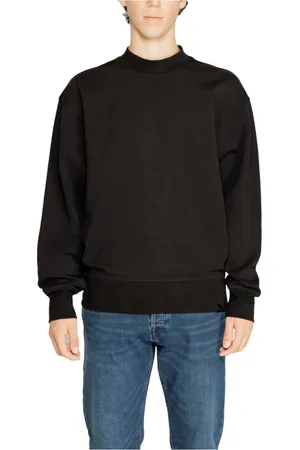 Calvin Klein Sweatshirts & Hoodies, Heren, Zwart, S, Katoen, Zwart Sweatshirt met Lange Mouwen