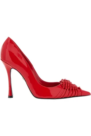 Roberto Cavalli Schoenen, Dames, Rood, 38 EU, Rode vrouwelijke pomp met decoratie