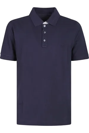 FAY Tops, Heren, Blauw, XL, Katoen, Tweekleurig poloshirt met dubbele kraag
