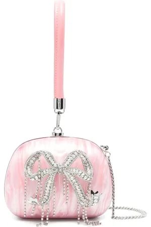 Self-Portrait Tassen, Dames, Roze, ONE Size, Roze Clutch Tas met Afneembare Bandjes
