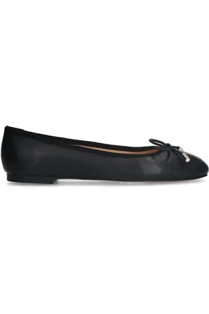 Manfield Schoenen, Dames, Zwart, 41 EU, Zwarte Leren Ballerina