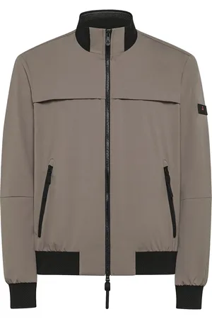 Peuterey Jassen, Heren, Grijs, M, Polyester, Grijze Ritsjas Waterafstotend Polyester