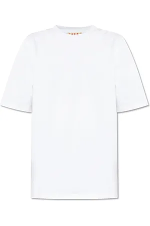 Marni Tops, Heren, Wit, S, Katoen, Logo T-shirt