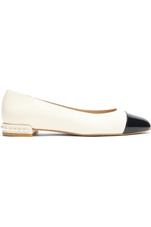 Stuart Weitzman Schoenen, Dames, , 37 EU, Leer, Ballerina met parels