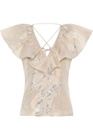 Bruuns Bazaar Blouses & Shirts, Dames, Geel, L, Polyester, Dramatic Ruffle Top