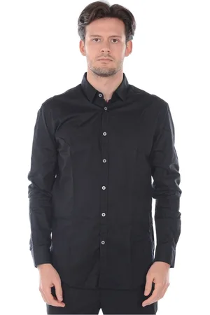 D.A. Daniele Alessandrini Overhemden, Heren, Blauw, M, Katoen, Basis V-Hals Shirt