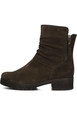 Gabor Schoenen, Dames, Bruin, 38 EU, Suède, Bruine suède enkellaarsjes met rits