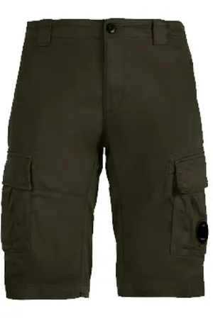 C.P. Company Korte broeken, Heren, Groen, S, Katoen, Stretch Sateen Cargo Shorts