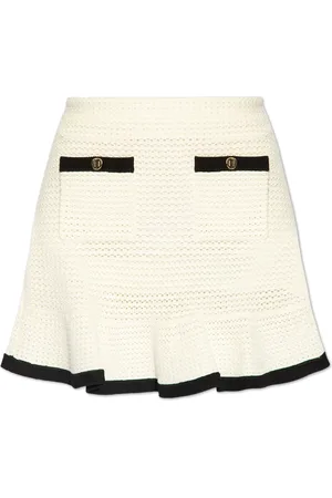 Self-Portrait Rokken, Dames, Wit, L, Witte Gehaakte Mini Rok