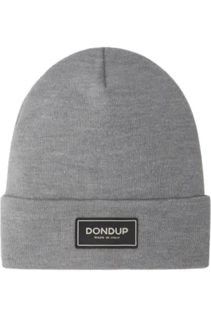 Dondup Accessoires, Heren, Grijs, ONE Size, Wol, Grijze Beanie Muts