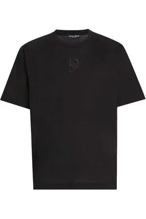 Dolce & Gabbana Tops, Heren, Zwart, M, Katoen, Casual Katoenen T-Shirt in Zwart