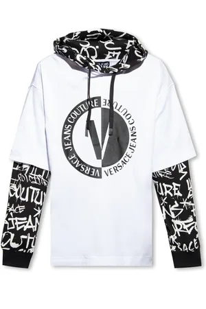 VERSACE Sweatshirts & Hoodies, Heren, Wit, L, Katoen, T-shirt met lange mouwen