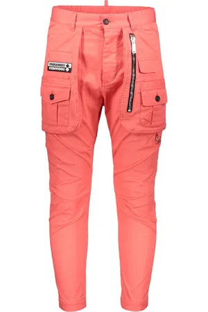 Dsquared2 Broeken, Heren, Roze, L, Katoen, Cargo Broek met Meerdere Zakken