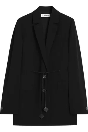 Lanvin Jassen, Dames, Zwart, S, Wol, Gedeconstrueerd Vest