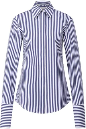 Sportmax Blouses & Shirts, Dames, Blauw, L, Katoen, Gestreept overhemd Conio