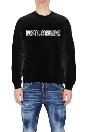 Dsquared2 Sweatshirts & Hoodies, Heren, Zwart, XL, Katoen, Sweatshirt met ronde hals