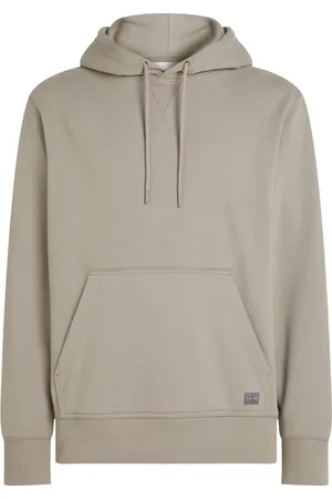 Calvin Klein Sweatshirts & Hoodies, Heren, Grijs, XL, Katoen, Minimalistische Hoodie Sweater
