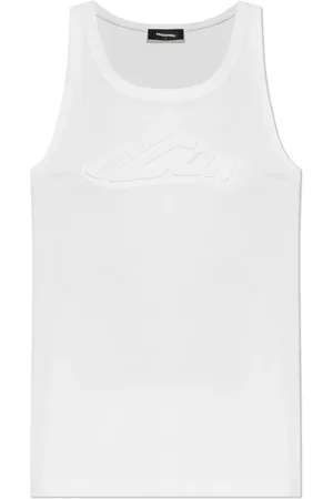 Dsquared2 Tops, Heren, Wit, XL, Katoen, Mouwloze T-shirt