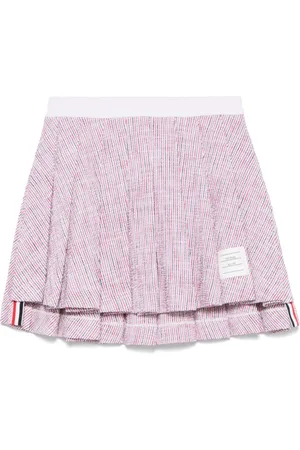 Thom Browne Rokken, Dames, Roze, S, Gestreept A-lijn Plooirok