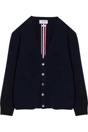 Thom Browne Truien, Heren, Blauw, M, Wol, Kort vest
