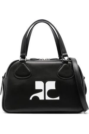 Courrèges Tassen, Dames, Zwart, ONE Size, Leer, Bowling Handtas
