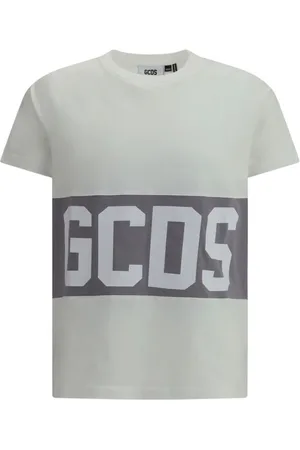 GCDS Tops, Heren, Wit, L, Katoen, Monogram High Contrast Band T-Shirt