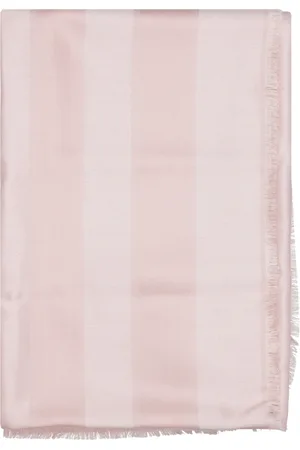 Lanvin Accessoires, Dames, Roze, ONE Size, Wol, Logo Gedrukte Wollen Zijden Sjaal