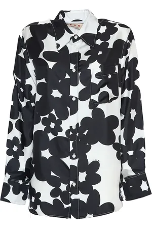Marni Blouses & Shirts, Dames, Zwart, S, Zwart Zijden Overhemd