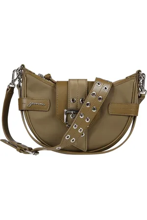 Ganni Tassen, Dames, Groen, ONE Size, Nylon, Small Bucky Crossbody Tas