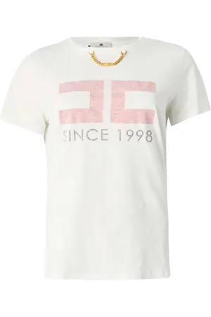 Elisabetta Franchi Tops, Dames, Wit, XS, Katoen, Chic Dress T-Shirt