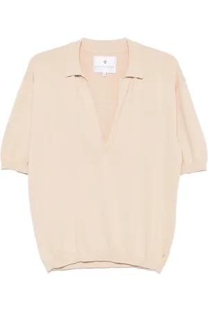 Seven Gauge Truien, Heren, , XL, Polo Kraag Geribbelde Trui