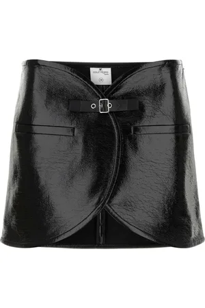 Courrèges Rokken, Dames, Zwart, S, Katoen, Ellipse Vinyl Mini Rok
