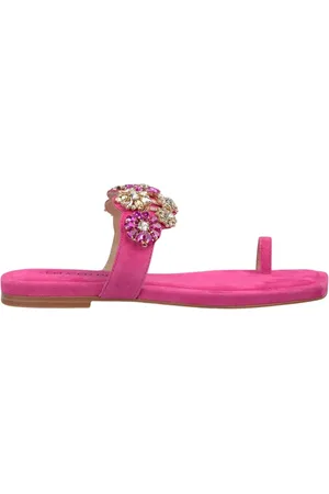 Alma en Pena Schoenen, Dames, Roze, 40 EU, Leer, Sandaal teenornament